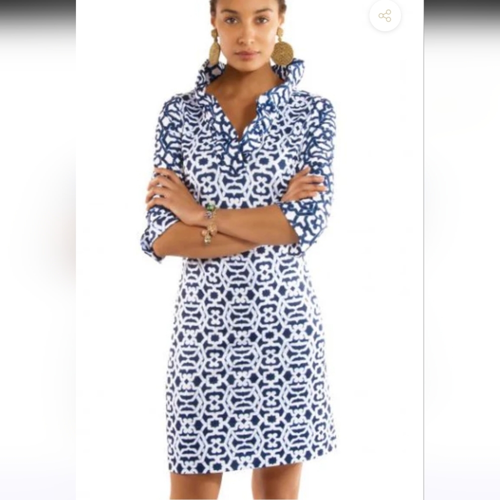Grtechen Scott Chic Blue and White Patterned Dress M
